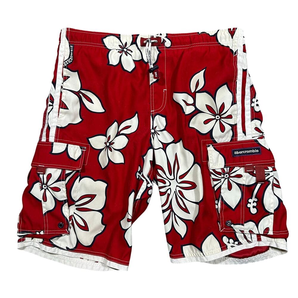 Vintage Abercrombie & Fitch Swim Short Hibiscus Floral Baggy Board Shorts XL Men